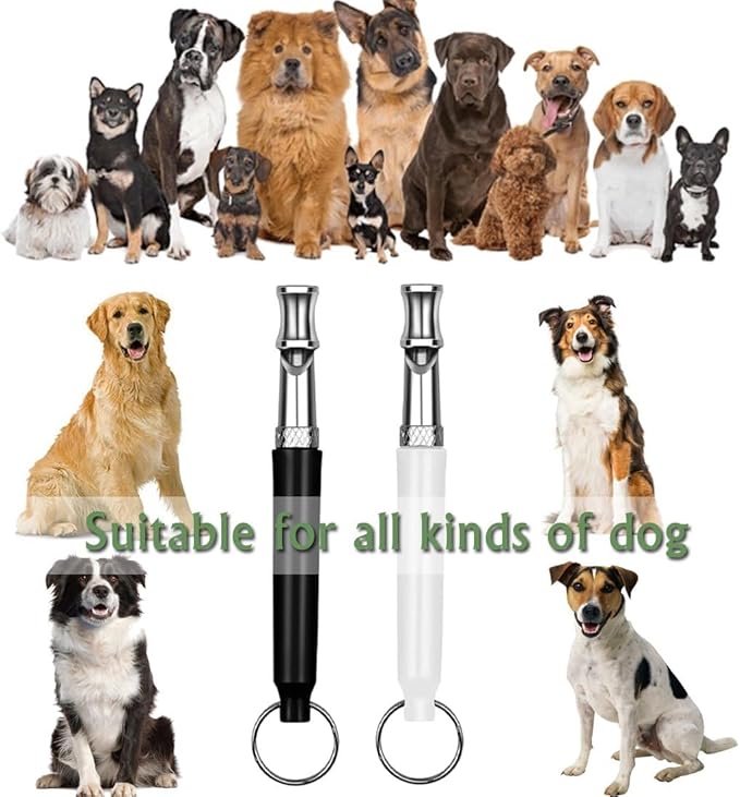 Dog Whistle - Stop Barking Neighbors Dog, Ultra-Wide Frequency Ultrasonic Silent Dog Whistle for Dog, 2 Pack Professional Recall Dog Training Whistles-PawvioPets