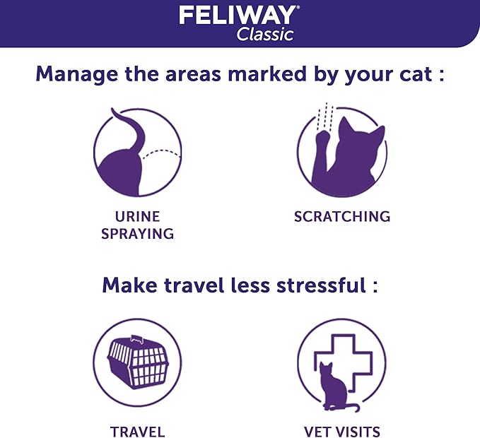FELIWAY® Classic Cat Calming Spray, 60ml - Comforts Cats at Home and On the Go and Helps to Calm During Travel-PawvioPets