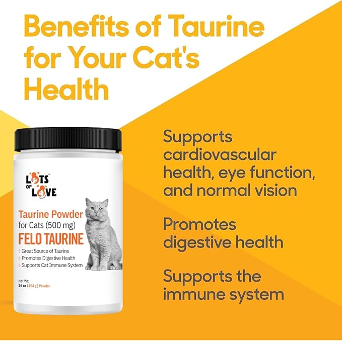 FELO Taurine - Taurine Supplement for Cats, Taurine for Cats, Taurine Powder for Cat - 16 Oz, Powder (Thomas Pet Earlier)-PawvioPets
