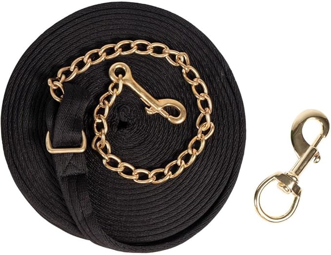 Dura-Tech Cushion Lunge Line for Horses | Stable Use & Horse Training | Horse Lunge Line with Snap | Durable Horse Lead Rope | 30 Foot Length | Replaceable Brass Snap-PawvioPets