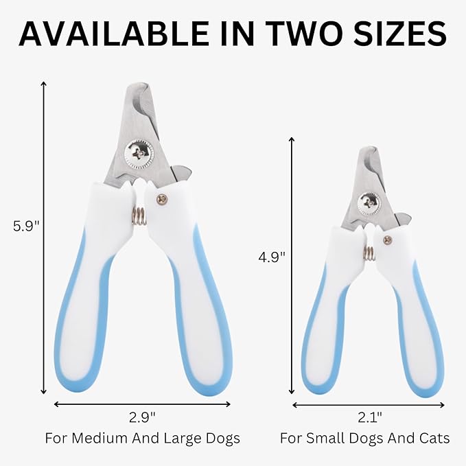 AIXINPET Dog & Cat Nail Clippers and Trimmers - with Free Nail File, Protective Guard to Avoid Over Cutting, Extra Sharp Blade - Suitable for Small to Large Dogs & Cats, Birds and Rabbits (Large)-PawvioPets