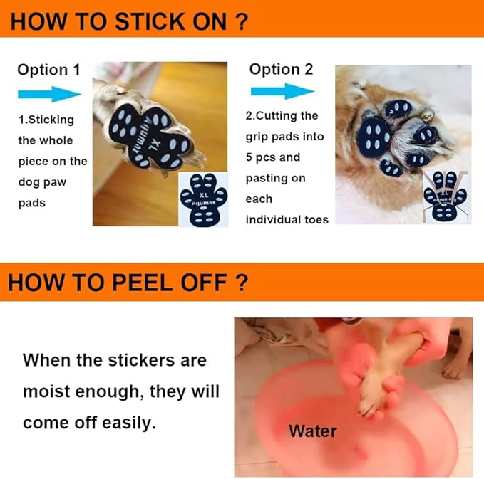 Dog Paw Protector Anti-Slip Pads,Toe Grips for Senior Dogs,Paw Grips Traction Pads for Slippery Hardwood Floors,Essentials for Senior Dogs,12 Sets (48 pcs) L Black-PawvioPets