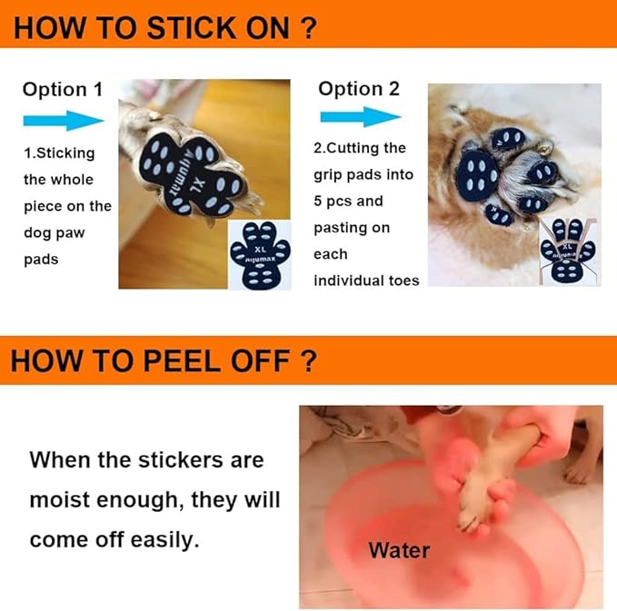 Dog Paw Protector Gripper Traction Pads,Dog Paw Covers,Foot Stickers in Summer Hot/Winter Cold Pavement,Dog Shoes Booties Socks Replacement,12 Sets (48 pcs) M Multicolor-PawvioPets
