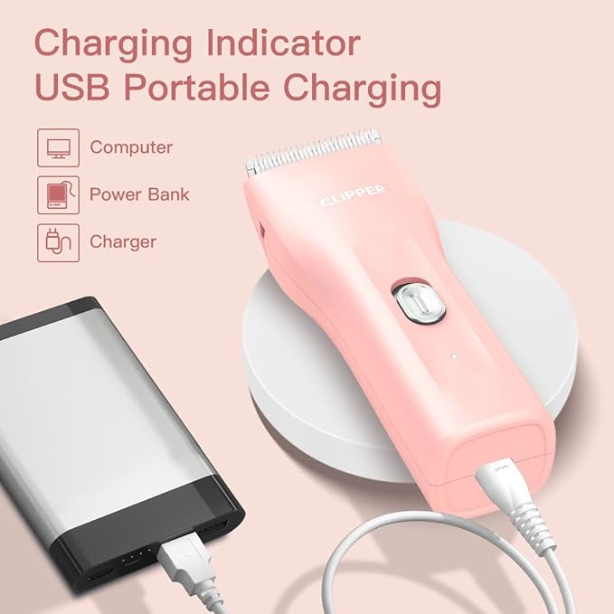 Dog Clippers,Quiet Washable USB Rechargeable Cordless Dog Grooming Kit,Electric Pets Hair Trimmers Shaver Shears for Dogs and Cats-PawvioPets