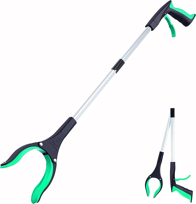 Grabber Reacher Tool - 32” Extra Long Foldable Gripper and Reaching Tool - Heavy Duty Pick Up Stick Grabbers for Seniors, Trash, Surgery Recovery Must Haves Gifts (Green)-PawvioPets