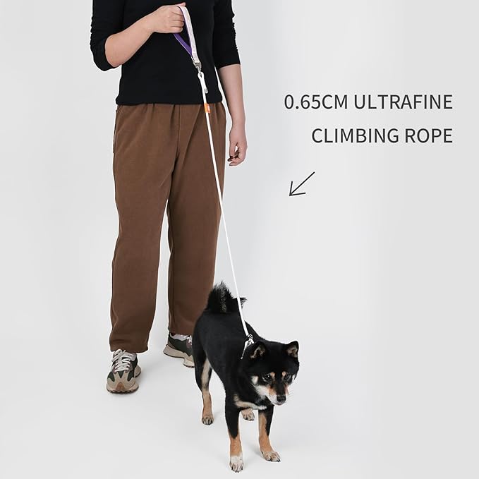 Dog Anti-Slip Leash 5FT with Metal Stopper - Durable No-Pull Training Lead for Small, Medium & Large Dogs - Comfortable Handle Nylon Rope, Tangle-Free Pet Walking Leash (Beige, 5 FT)-PawvioPets