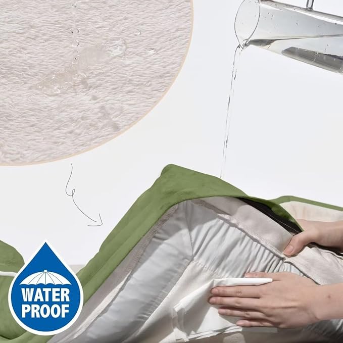 Comfort Expression Orthopedic Bolster Dog Beds Extra Large, XL Dog Beds Waterproof Dogs Beds, Washable Dogs Beds Sofa with Removable Cover & Non-Slip Bottom(X-Large,Light Green)-PawvioPets