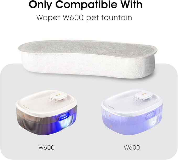 Dog Water Fountains by WOPET, 4 Pcs Pet Water Fountain Filters for W600 Dog Fountain, Large Dog Fountain Filter Replacement Cats,Pets-PawvioPets