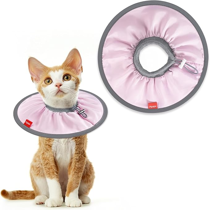 Agape Soft Cat Cone, Lightweight Recovery Collar for Cats to Stop Licking and Scratching After Surgery, Comfy Kitten Cone for Wound Care, Cute E Collar Alternative for Small, Medium, and Large Cats-PawvioPets