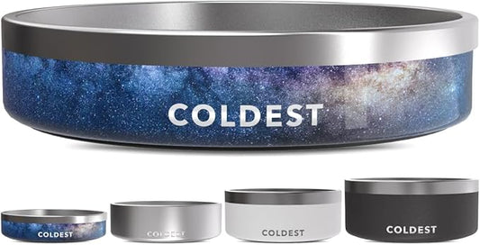 Coldest Dog Bowl - Anti Rust Metal, Non Slip, 3 Layers Insulated Stainless Steel Dog Bowls - Spill Proof & Heavy Duty - Water Bowl for Dogs, Cats & Pets, Dish Washer Safe (21 oz, Into The Beyond)-PawvioPets
