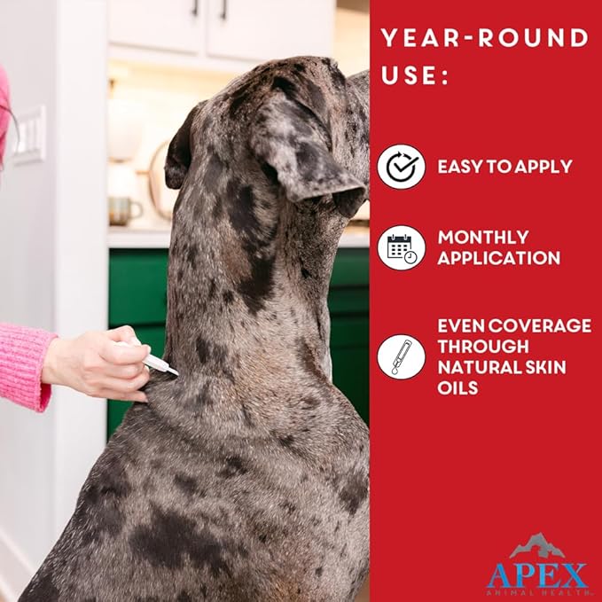 Apex Plus Flea and Tick Prevention for Dogs | X-Large (89-132 lbs) | 3-Month Supply | Dog Flea and Tick Treatment | 24-Hour Activation, Waterproof, 30-Day Protection-PawvioPets