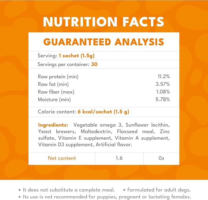 BIOFUR: Omega 3 Supplement for Cats & Dogs - Puppy Essentials & Dog Allergy Relief - Vitamins, Minerals for Feline & Canine Skin, Coat Health, Nutrition, Well-Being, Orange-PawvioPets