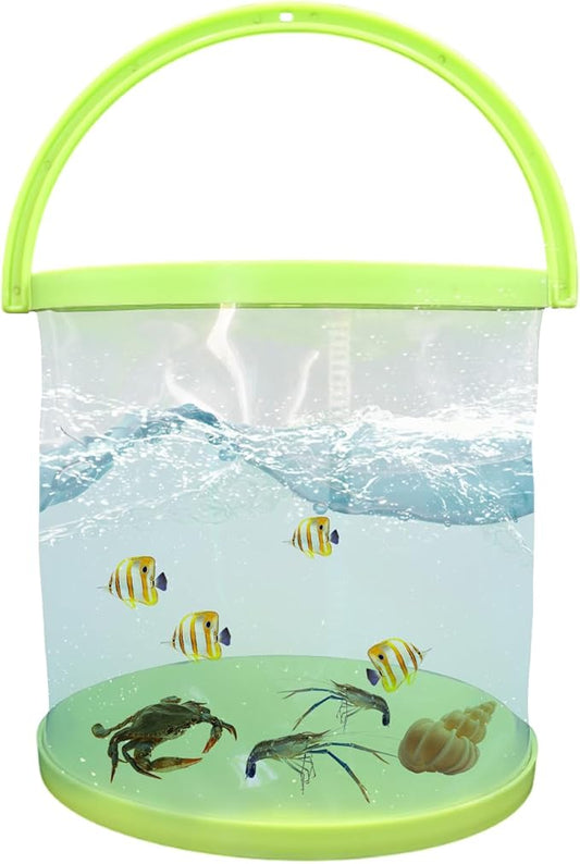 Foldable Small Aquarium, Portable Fish Tank, Fish Transport Container, Plasitc Fish Bowl, Beginner Tank, Great Concept for Catching and Release Critters, Beach, Pool and Lake-PawvioPets