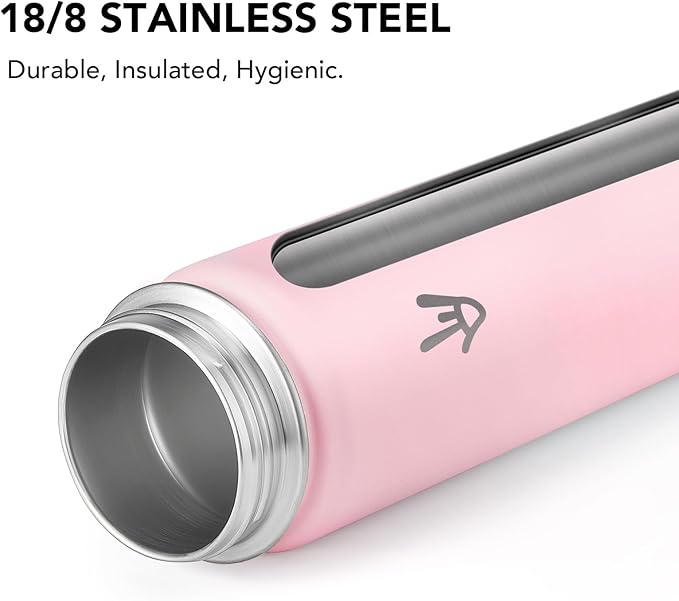 Enerbone 24 oz Insulated Water Bottle, Stainless Steel Bottle with Carrying Strap, Double-Wall Vacuum Insulation Design, Leakproof Sports Bottle with Straw, Keep Drinks Cold or Hot for Hours-PawvioPets