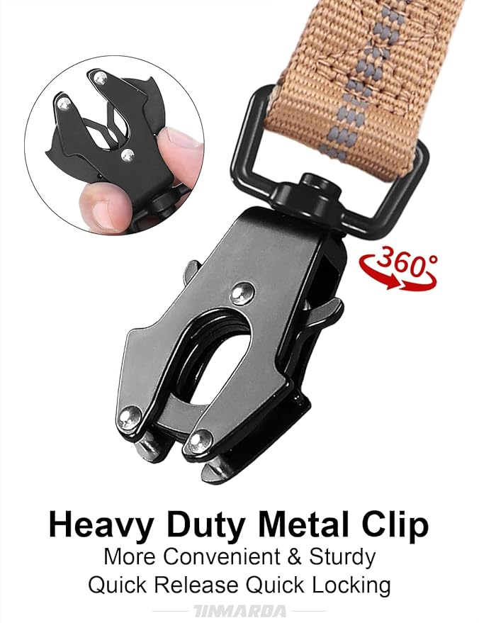 Dog Leashes for Medium Large Dogs Heavy Duty, 4-6FT Shock Absorbing No Pull Dog Leash with Advanced Easy Metal Clip, 2 Comfortable Padded Handles (Coyote Brown)-PawvioPets