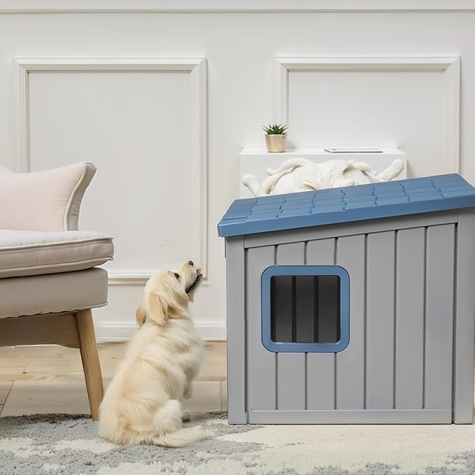 DRATO Dog House Indoor and Outdoor with Weatherproof Roof Removable Floors for Small to Middle Sized Dogs Easy to Assemble-PawvioPets