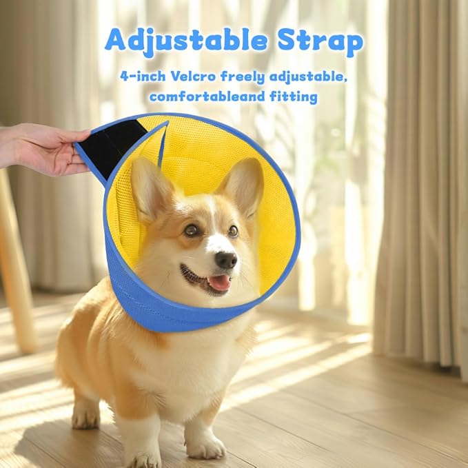 Dog Cone Soft Recovery Collars & Cones After Surgery for Medium Large Dogs, Comfy Ecollars to Stop Licking, Adjustable, Dog Ecollars for Recovery Fabric: Soft Comfort, Ecollars of Shame Alternatives-PawvioPets