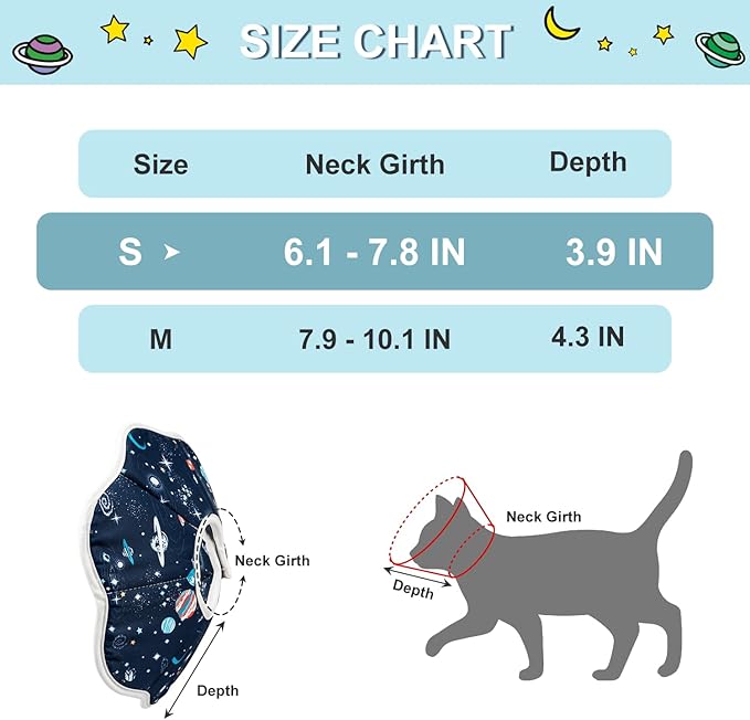 Depets Cat Cone Collar Soft, Adjustable Lightweight Cat Recovery E Collar to Stop Licking for Kitten Puppies Rabbits, Waterproof Pet Cone for Small Animal After Surgery Grooming, Neck Girth 7 in-PawvioPets