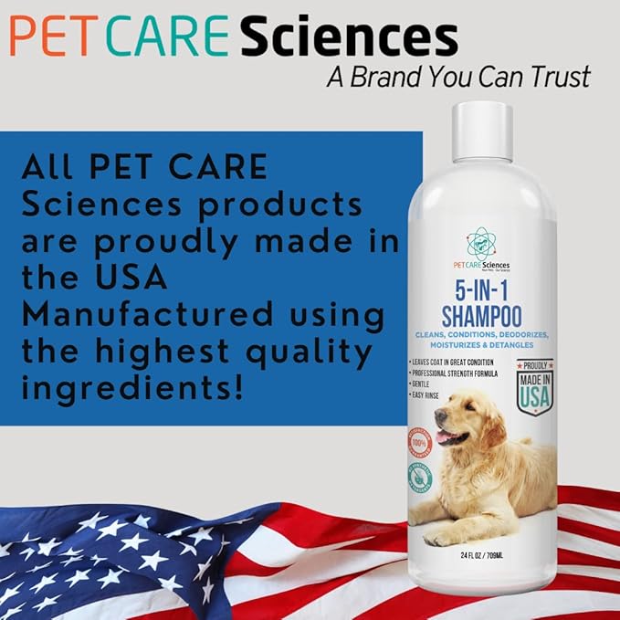 Gallon Bottle 5 in 1 Dog Shampoo for Itchy Skin - Sensitive Skin Dog Shampoo for Smelly Dogs - Dog Shampoos & Conditioners - Made in The USA-PawvioPets