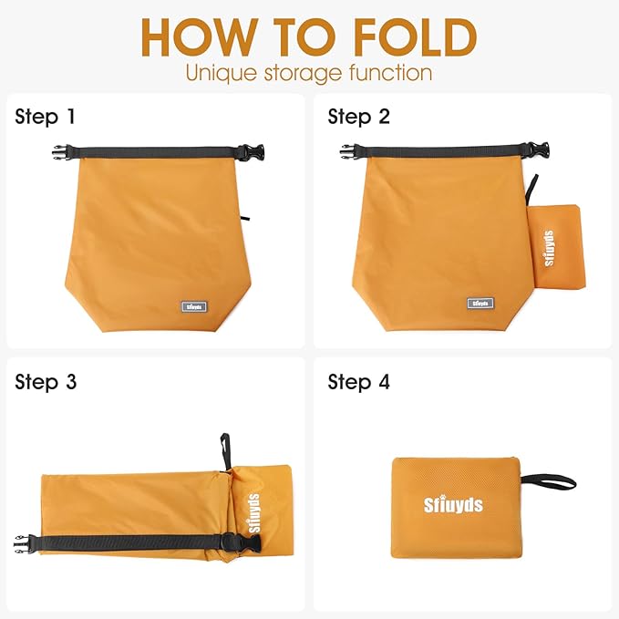 Dog Food Travel Bag w/2PCS Collapsible Dog Travel Bowls,dog food storage container 20 lb(Yellow, Large)-PawvioPets