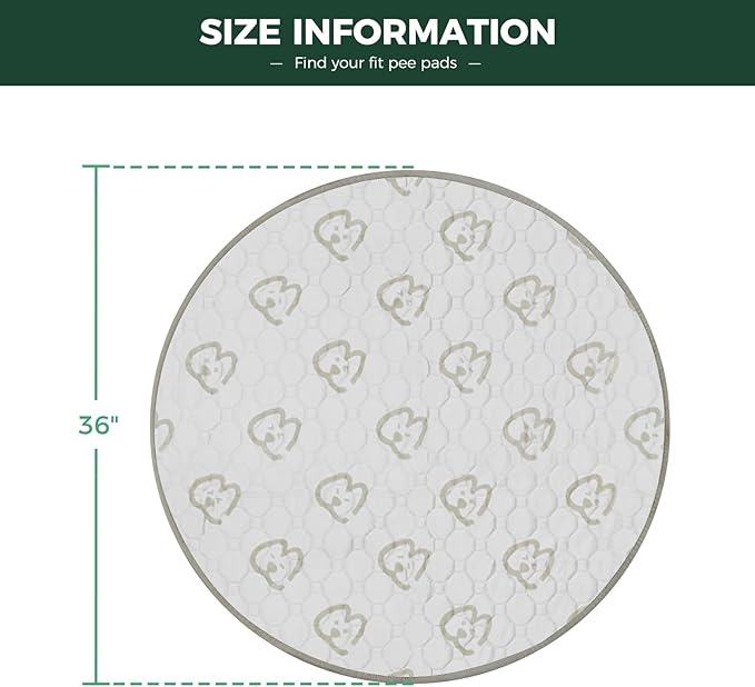 FXW Washable Pee Pads for Dogs, Puppy Pads with Super Absorbent, Specifically Designed for Whelping Box, 36" Round, Khaki, 1 Pack-PawvioPets