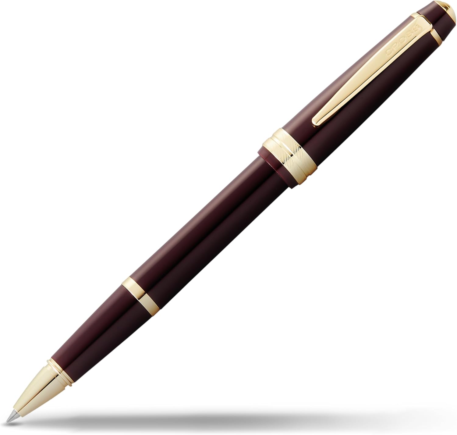 Cross Bailey Light Refillable Rollerball Pen Presented in a Everyday Gift Box - Medium Point, Black Ink, Polished Burgundy