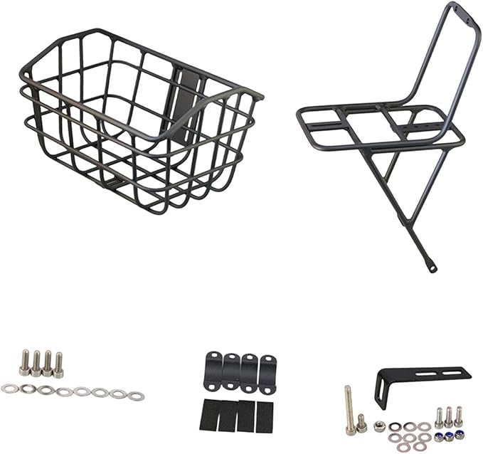 Basket Black Front Sturdy Construction Aluminum Alloy Large Capacity Accessories Cargo Container for Pet Transport-PawvioPets