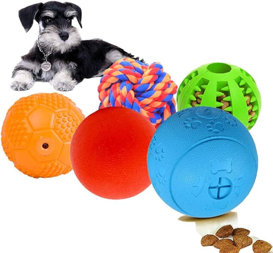5 Different Functions Interactive Dog Toys for Puppies, Puppy Puzzle Toys for Small Dogs, Dog Balls for Small Dogs, Treat Dispensing Dog Toys, Squeaky Ball, Small Breed-PawvioPets