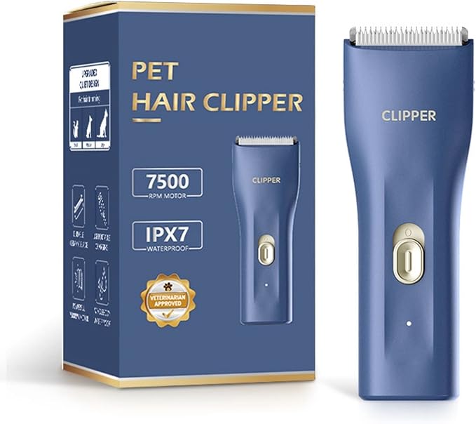 Dog Cat Home Hair Waterproof Clipper Portable Electric USB Rechargeable Pet Grooming Tools Low Noise Shaver Cordless Trimmer for Small and Large Pets-PawvioPets