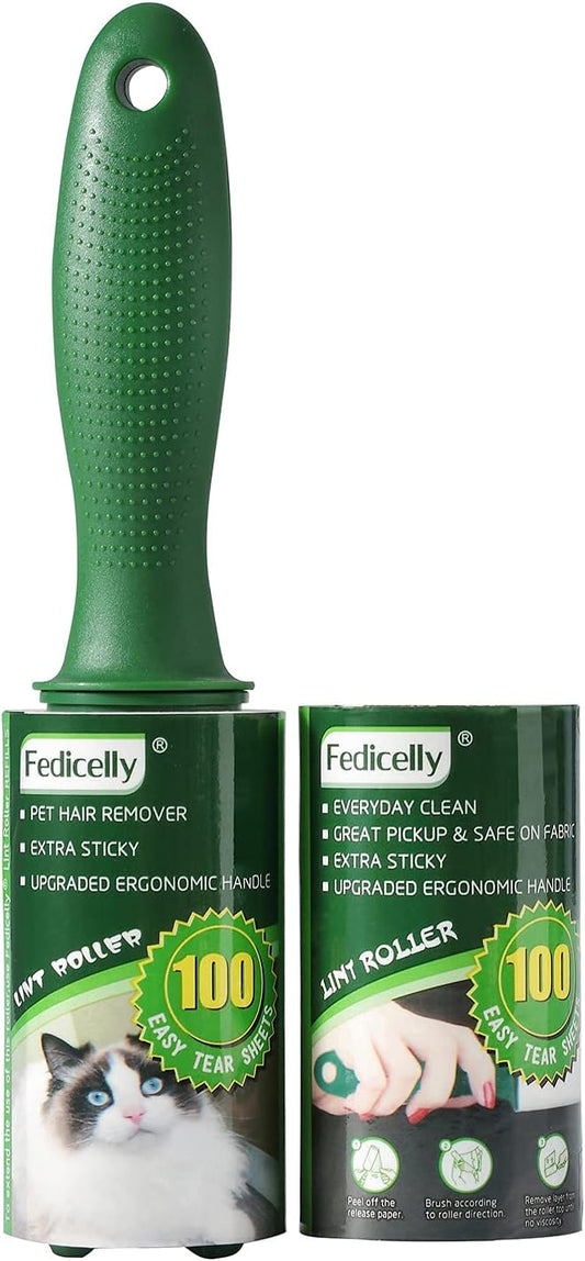 Fedicelly Lint Rollers Pet Hair Extra Sticky Furniture,Cat Dog Hair Remover Laundry Clothes Carpet,Total 200 Sheets Lint Remover Brush for Couch-PawvioPets