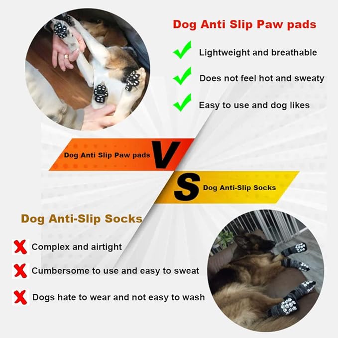 Dog Paw Protector Anti-Slip Grips to Keeps Dogs from Slipping On Hardwood Floors,Traction Control Non-Skid Dog Shoes Booties Socks Replacemen XL 40 Pieces-PawvioPets