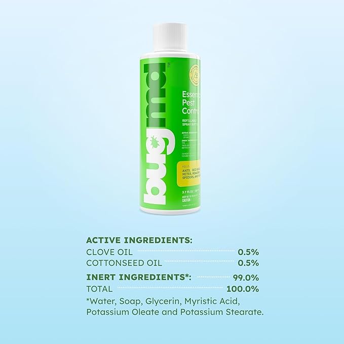 BugMD Ant Killer & Bug Spray Concentrate - Indoor Cockroach and Roach Killer, Spider Spray for Home, Fly and Insect Defense, Essential Oils, Plant-Powered, Eco-Friendly Pest Control - 3.7 Oz-PawvioPets