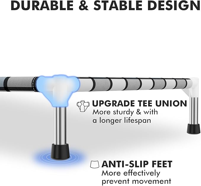 Elevated Outdoor Raised Dog Bed Outdoor Dogs Bed Lifted Pet Hammock Bed Dog Cot for Large Pet Taste Life, Start with A Pet Bed 39'' x 27'' x 6.5''-PawvioPets