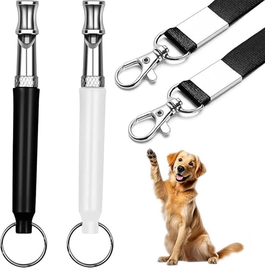 Dog Whistle - Stop Barking Neighbors Dog, Ultra-Wide Frequency Ultrasonic Silent Dog Whistle for Dog, 2 Pack Professional Recall Dog Training Whistles-PawvioPets