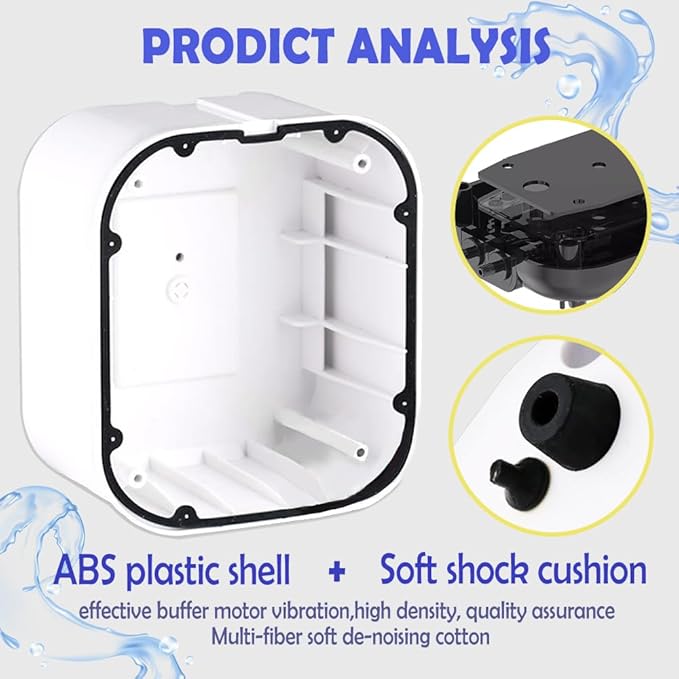 Aquarium Air Pump Quietest for Fish Tank 20-300Gallon/20-600Gallon,2 Air Outlets Ultra Silent Powerful Adjustable Aerator Pump for Livewell 190GPH/260GPH 5W/10W,Air Stones, Tubing, Check Valve-PawvioPets