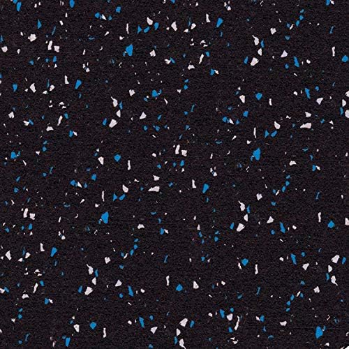 American Floor Mats 1/4in (7mm) Thick 10% Blue/Grey 4' x 15' Heavy Duty Rubber Rolls, Protective Exercise Mats, Home Gym Rubber Flooring-PawvioPets