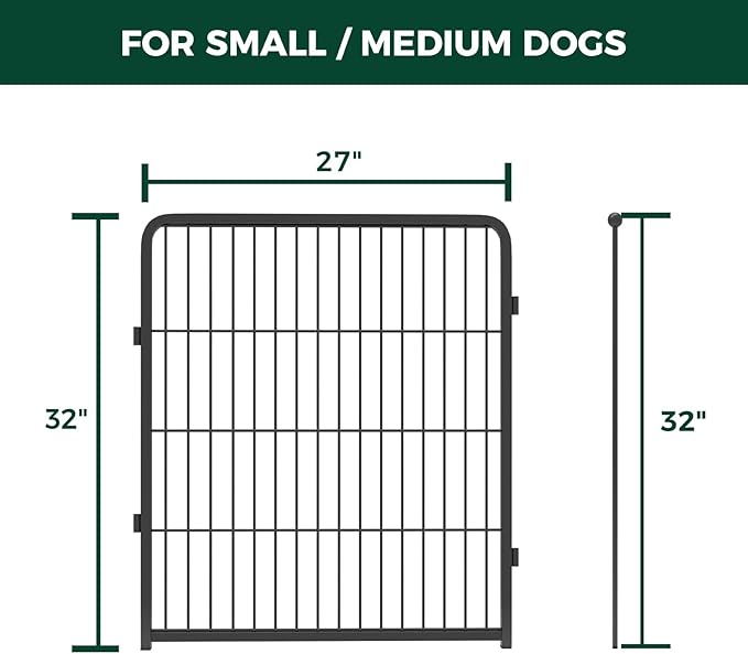 FXW Homeplus Unleashed Indoor Dog Playpen - Stress-Free and Safe Play, Heavy Duty 32 Inch 2 Wire Panels Dog Pen for Small and Medium Dogs, Black│Patented-PawvioPets