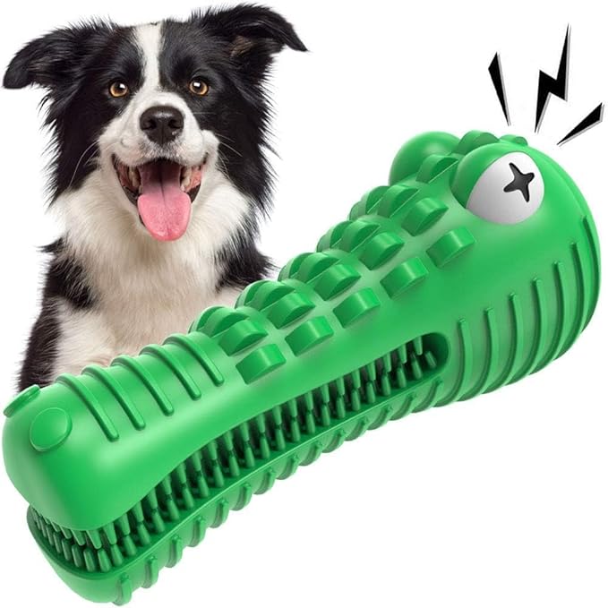 Dog Toys for Aggressive Chewers Large Medium Breed, Indestructible Dog Toothbrush Chew Toys, Squeaky Interactive Tough Extremely Durable, Dogs Toys to Keep Them Busy-PawvioPets