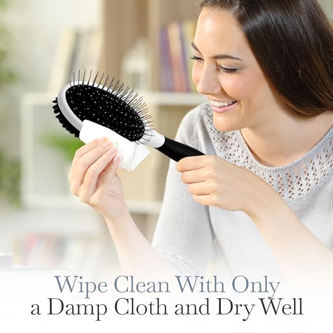 Fuller Brush 2-in-1 Double-Sided Pet Brush - Electroplated Round-Ended Steel Pins Positioned Into a Flexible Cushion on One Side & Nylon Bristles - Remove Shedding - Tool For Grooming Dogs & Cats-PawvioPets