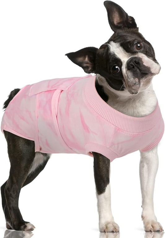 FUAMEY Recovery Suit for Dogs After Surgery,Soft Breathable Dog Bodysuit E-Collar & Cone Alternative Surgical Suit,Male Female Dog Neuter Spay Suits Anti Licking Wounds Onesie Pink Tie Dye M-PawvioPets