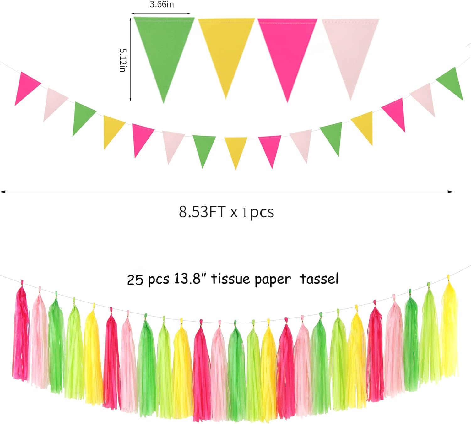 Hawaii Pool Party-Decorations Streamers - 35pcs Tissue Pom Poms,Tropical Jungle Birthday Supplies Bachelorette Tassel Garland Banner,Summer Beach Baby Shower Decor Lasting Surprise