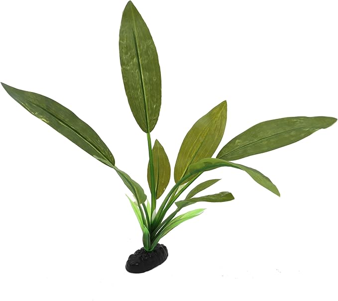 2-Pack 12 Inch Aquarium Silk Aquarium Plants, Artificial Plastic Plant for Small Tank, Goldfish, Fish Hides (Green C, 12 Inch)-PawvioPets