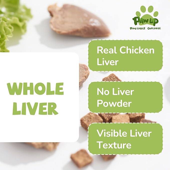 Freeze Dried Chicken Liver Pet Treats, High Protein Freeze-Dried Pet Food for Dogs, Cats, Fresh Ingredient Snacks, 4.6 oz, Rawhide Free&Grain Free-PawvioPets