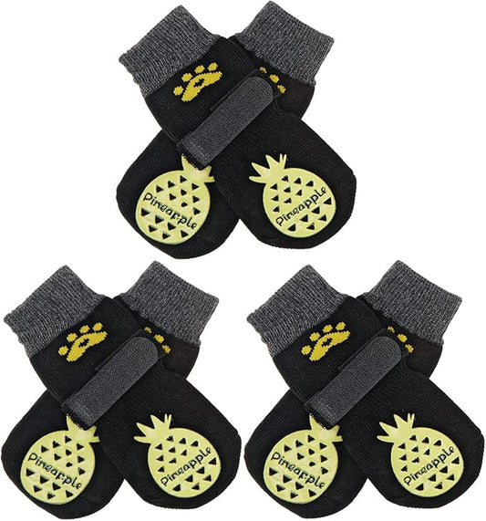 BEAUTYZOO Anti-Slip Dog Socks,Dog Shoes for Hot/Cold Pavement,Paw Protectors with Grips 3 Pairs for Puppy Small Medium Large Senior Old Dogs,Dog Socks to Prevent Licking and Hardwood Floor Protection-PawvioPets