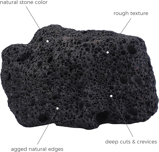 6-8 Inches Large Natural Black Lava Rock 4 PCS Aquarium Rocks for Aquascaping, Aquarium Landscaping, Terrariums, Fish Tank Decoration, Vivariums, Paludarium, Reptile and Amphibian Enclosures-PawvioPets