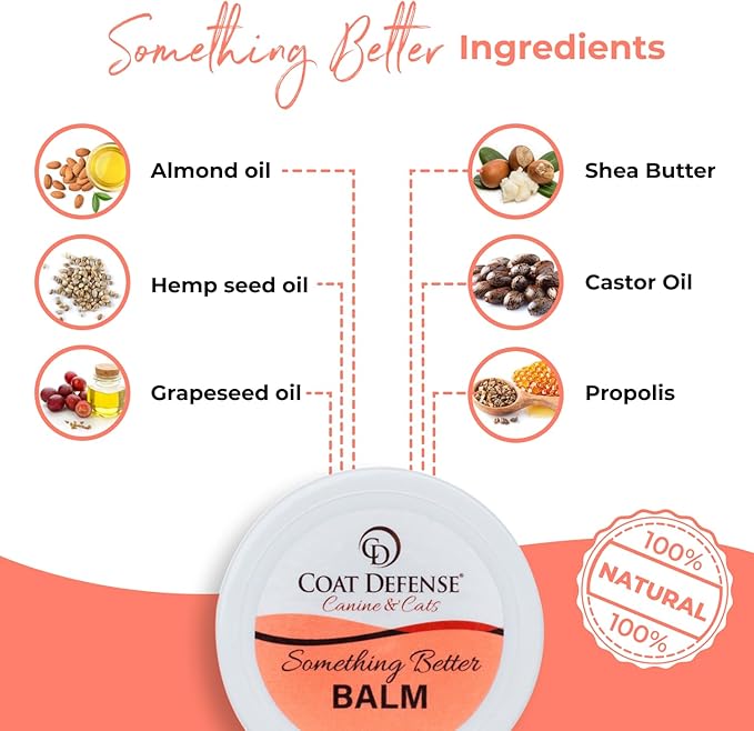 COAT DEFENSE Something Better Balm | Made in USA | Nose & Paw Balm | Lick Safe, Healing and Deeply Moisturizing | Paw Soother for Dogs & Dog Skin Soother (1.5 OZ)-PawvioPets
