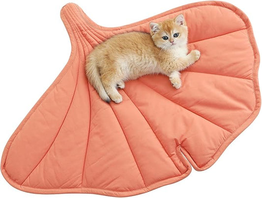 31 X 25 Inch Leaf Shaped Cotton Cat Bed Pad, Warming Cat Mat, Pet Warming Pad for Cats, Warmer Mat for Feral and Indoor Cats, 2025 Enlarged and Thickened Leaf Beds-PawvioPets