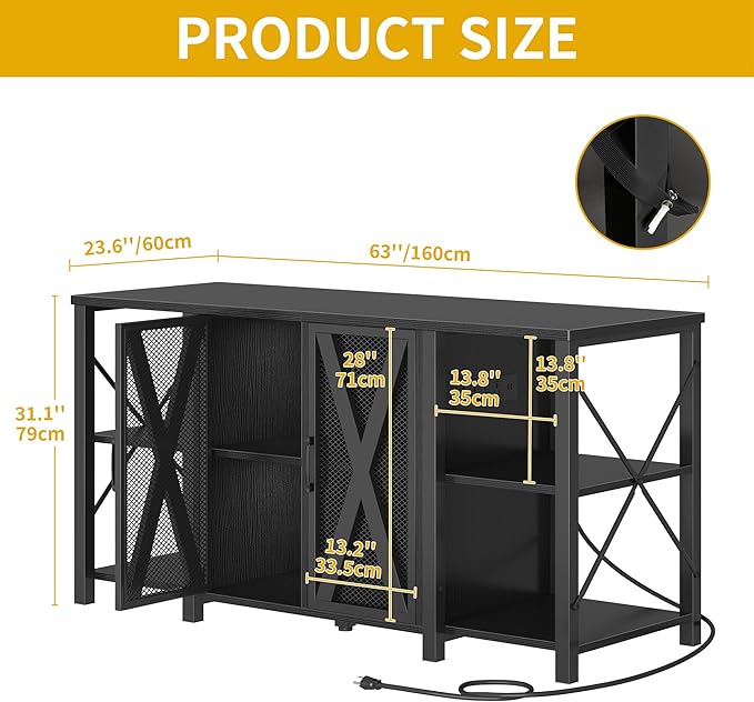 DWVO Reptile Tank Stand Aquarium Stand with Power Outlet & LED Light, 75/90/120 Gallon Terrarium Stand Cabinet - Heavy Duty Fish Tank Stand for Turtle Tank, Reptile Terrarium, 2000LBS Capacity, Black-PawvioPets