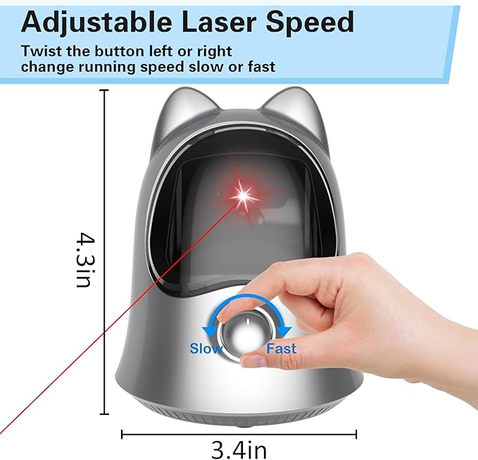 Cat Laser Toys for Indoor Cats, Random Trajectory Laser Cat Toy, Interactive Cat Toys for Bored Indoor Adult Cats/Kittens/Dogs (Silver)-PawvioPets