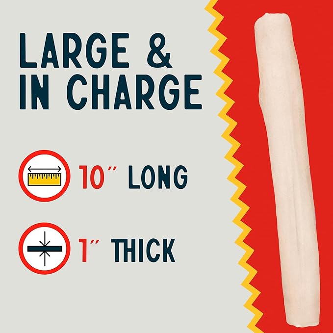 Canine Chews 10" Dog Rawhide Retriever Rolls - Bones for Large Dogs (20 Pack) - 100% USA-Sourced Natural Beef - Single Ingredient - Healthy Dental Chew-PawvioPets